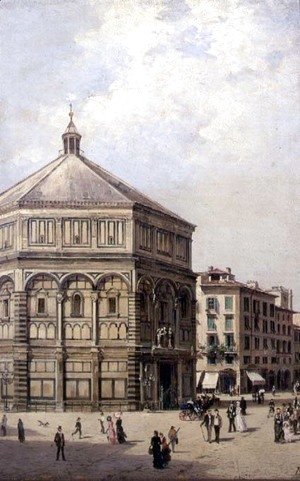 A View of the Baptistry in Florence