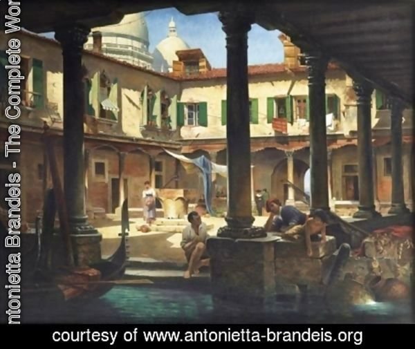 Antonietta Brandeis - Personnages dans la cour de San Gregorio a Venise