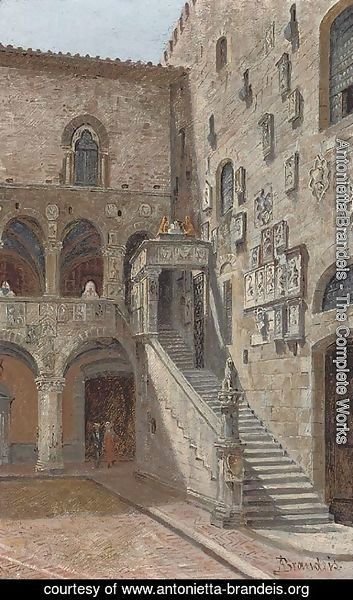 Antonietta Brandeis - The courtyard of the Bargello, Florence