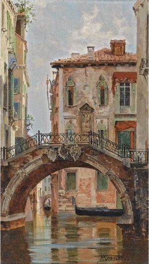 Antonietta Brandeis - A Bridge Over A Venetian Canal