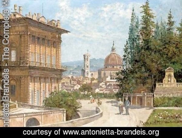 Antonietta Brandeis - View of Florence from the Baboli Gardens with the Duomo in the distance