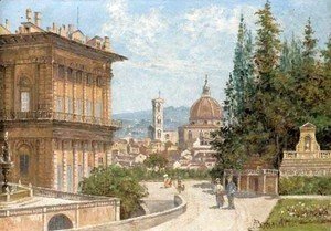Antonietta Brandeis - View of Florence from the Baboli Gardens with the Duomo in the distance