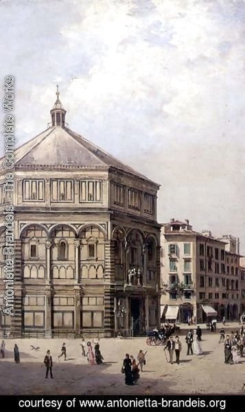 Antonietta Brandeis - A View of the Baptistry in Florence
