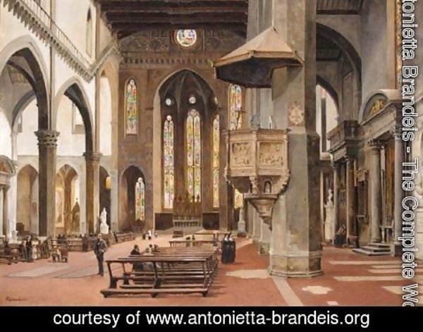 Antonietta Brandeis - The Interior Of Santa Croce, Florence