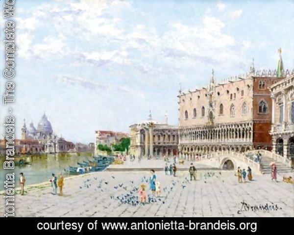 Antonietta Brandeis - View Of The Palazzo Ducale With The Santa Maria Della Salute