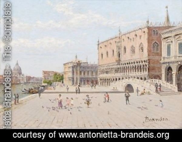Antonietta Brandeis - Two Views Of Venice La Piazzetta In Front Of The Doge's Palace